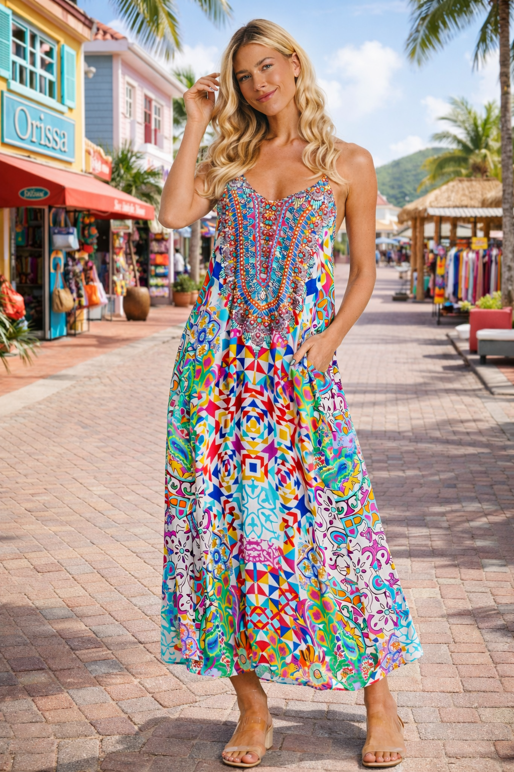 T-Back Open Back Maxi Dress | Wholesale Pack of 4